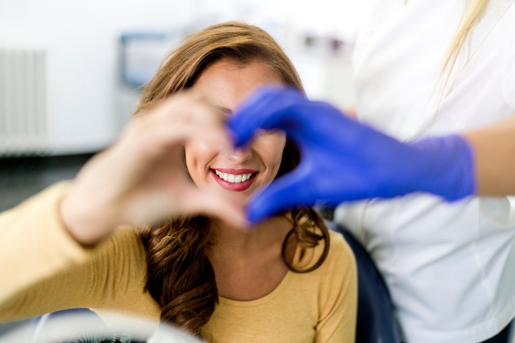 happy patient and dentist